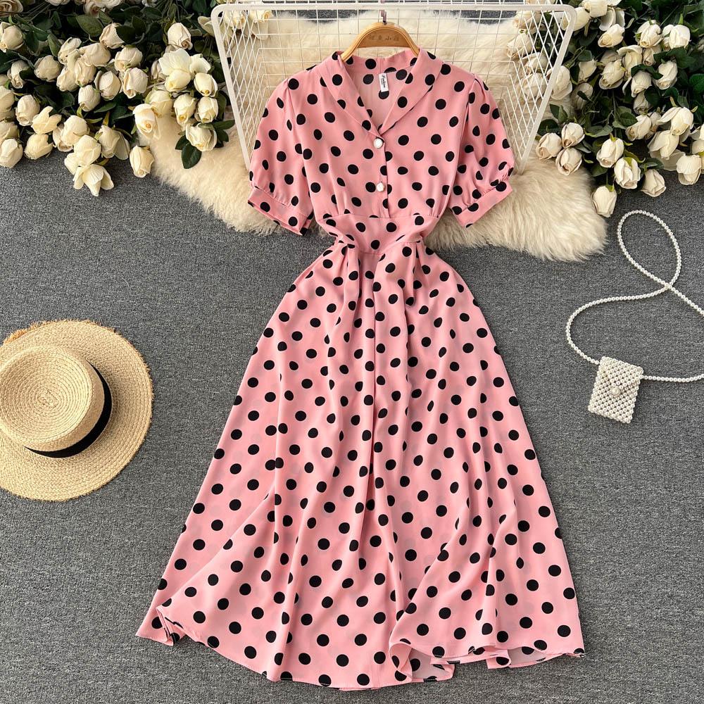 RUGOD Маленькое шифоновое платье Fresh Mori Super Fairy, темпераментное платье с V-образным вырезом, среднее и длинное платье феи Platycodon, платье для французского чая-брейка