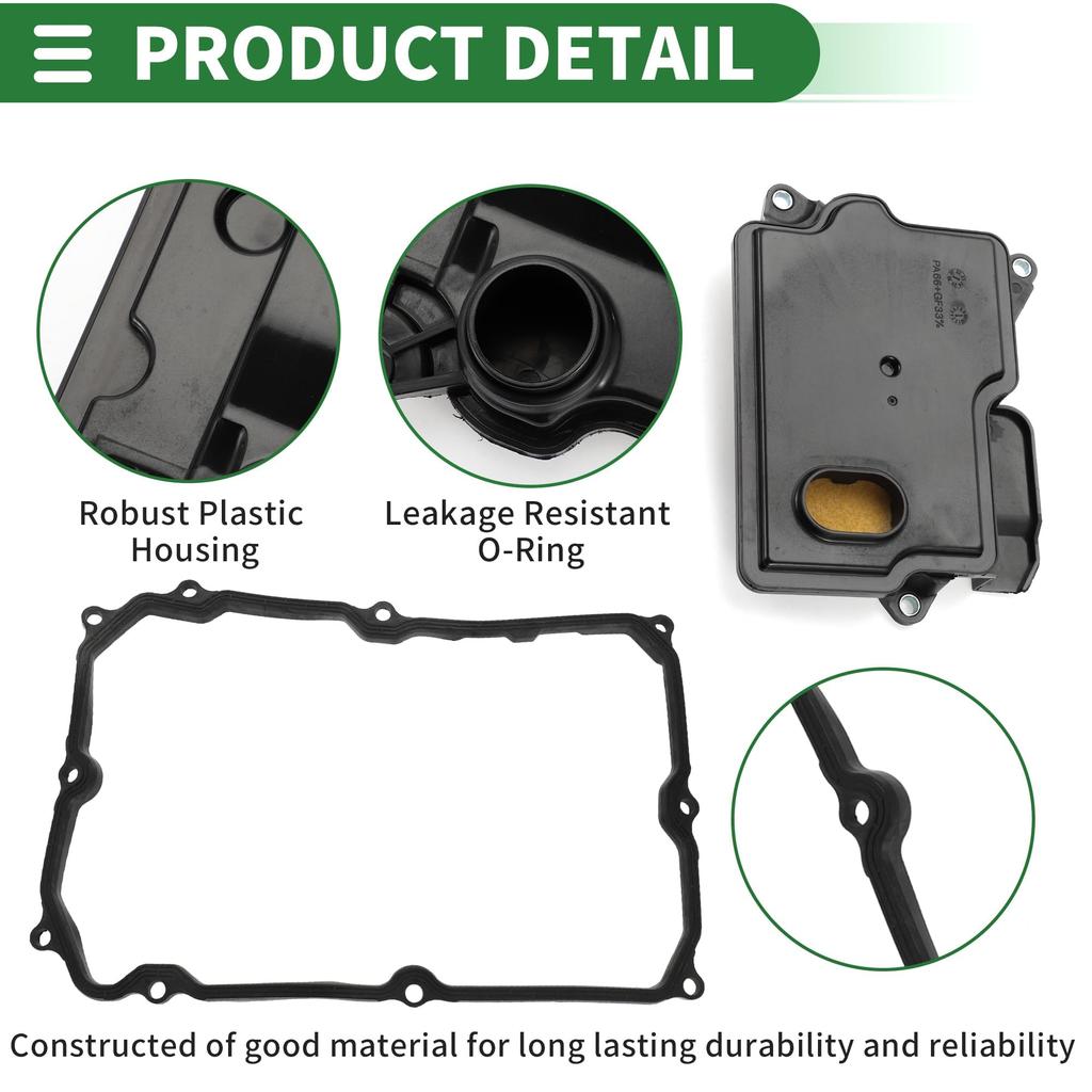 Motoforti Automatic Transmission Oil Filter Kit for Toyota Hiace 3.5L (2019-2022), Plastic/Rubber with Gasket, Black, Part Number 3533026010