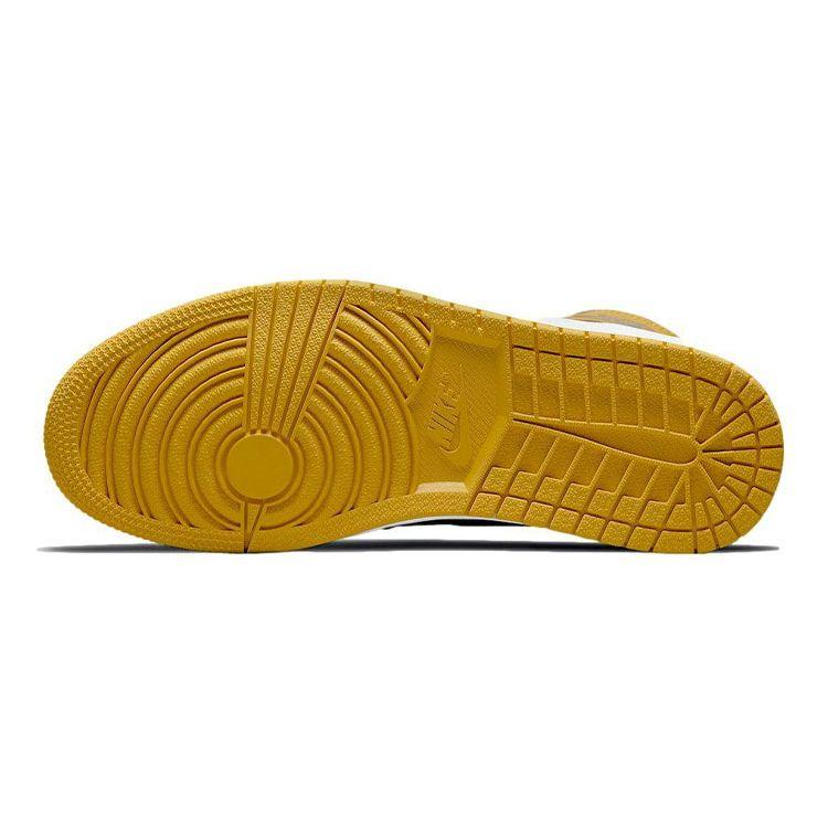 Детские кроссовки Air Jordan 1 Retro High OG GS Pollen Желтый Черный Белый 575441-701