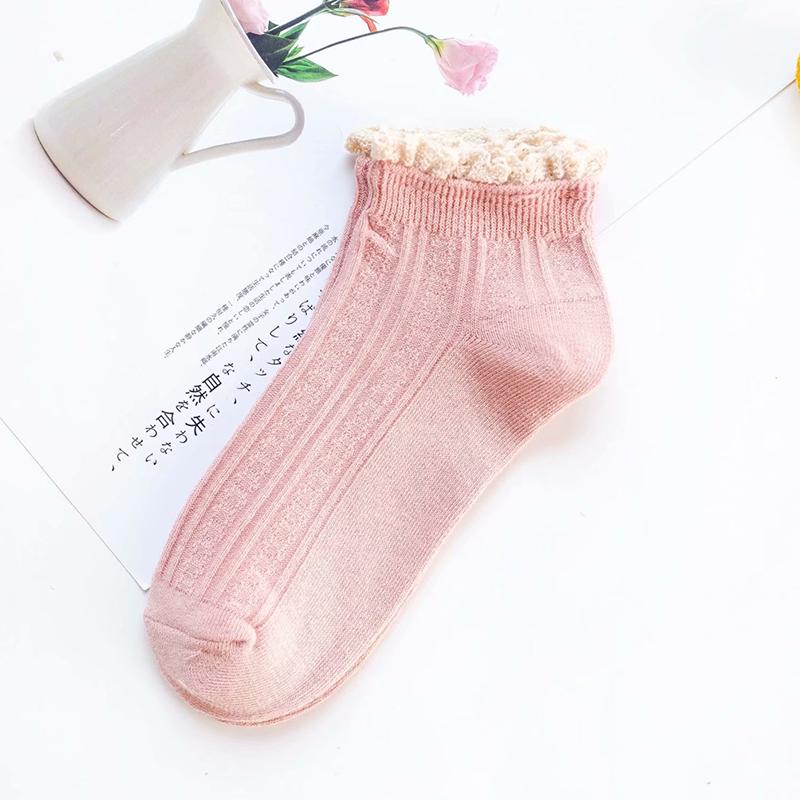 Корейские милые носки для женщин с кружевными оборками, мягкие хлопковые носки для пар студентов