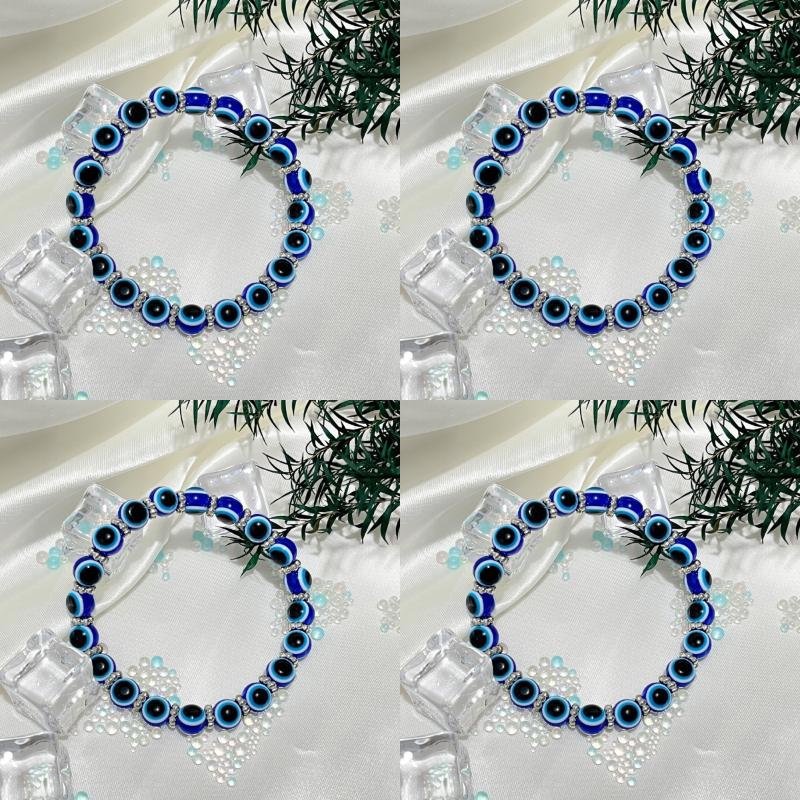 1/2/4 шт. Синие Глаза Бусины Эластичные Браслеты Модный Браслет с Подвеской 'Сглаз' Для Мужчин Женщин Ручная Работа Шарм Украшения