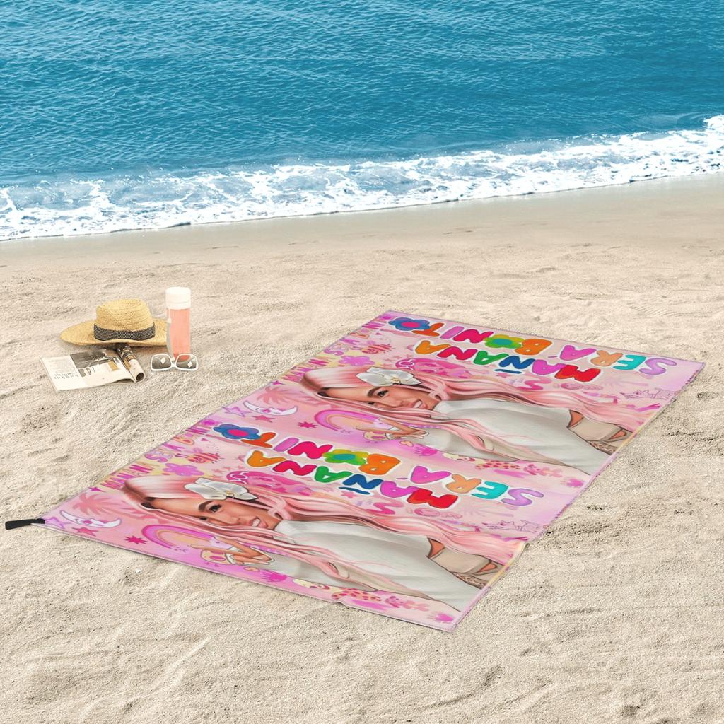 Karol G Happy Valentines Day Beach Towel Soft Microfiber Quick Dry Absorbent Quick Towels For Swimming