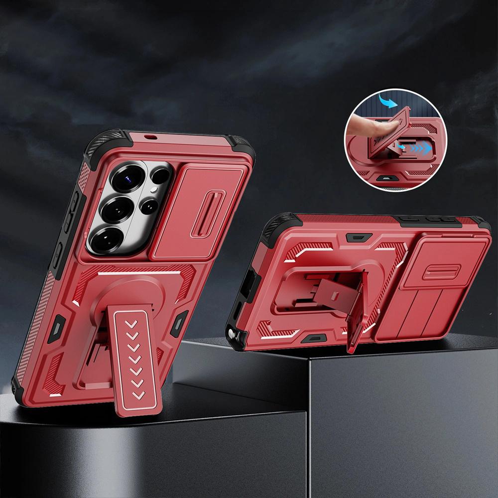 Armored case for Samsung Galaxy S26 Ultra, with stand, red