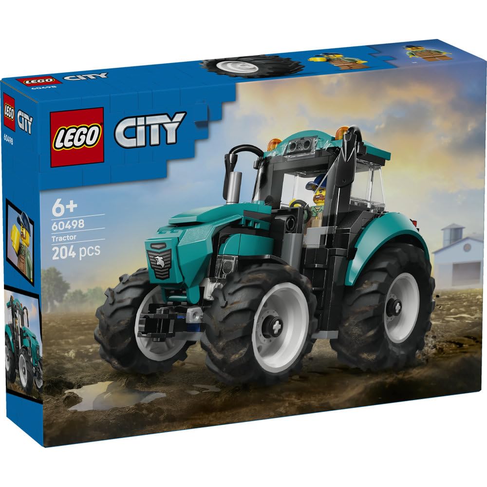 Игрушка LEGO City Трактор - Подарок на День Рождения, Строительные Блоки, Образовательная Игрушка для Мальчиков и Девочек, Возраст 6, 7, 8, 9, Транспортное Средство, Машина, Миниатюрная Машина, Декоратив