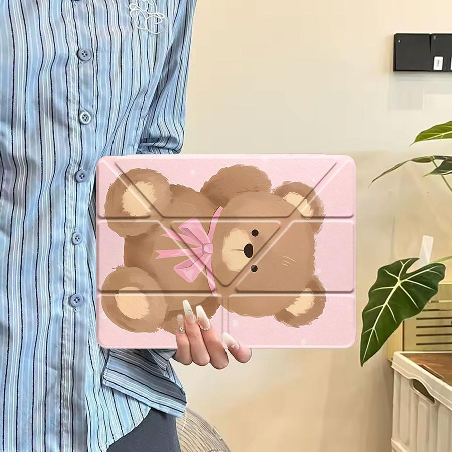 Коричневый Чехол-Планшет Маленький Мишка Для iPad Mini 6 7 Air 4 5 M3 M2 1 2 M4 11 дюймов Pro 11-го 10-го 9-го 8-го 7-го 12.9 дюймов Pro 2025 Держатель
