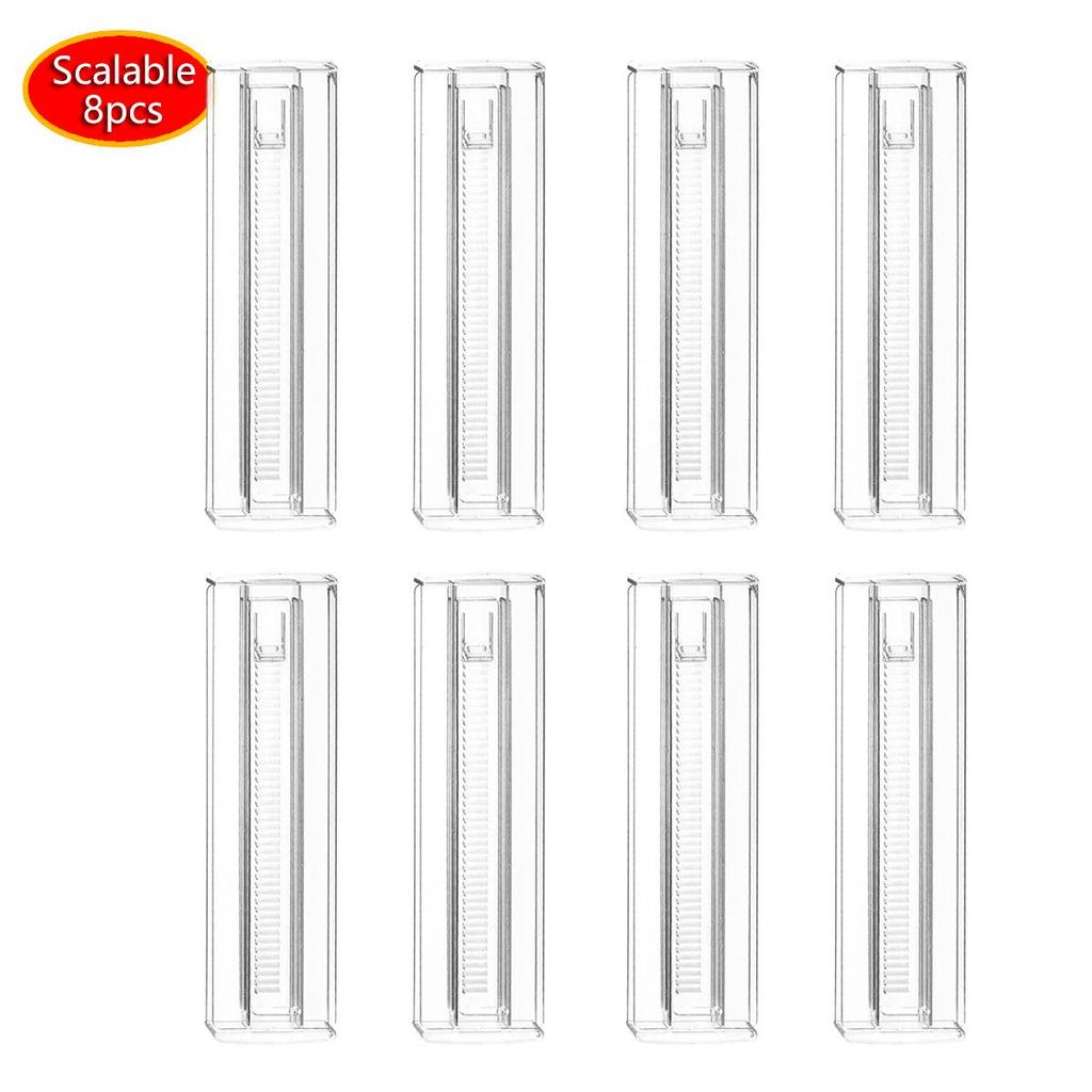 Adjustable Transparent Drawer Dividers with Foam Ends, Expandable and Retractable, Multiple Pack