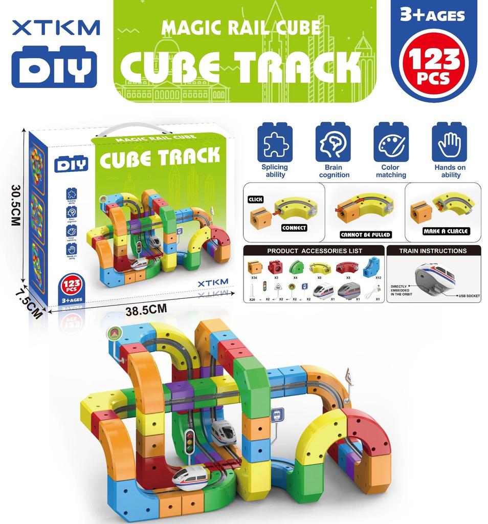 New Latest Educational Toys 51118Pcs Assembly Magic Track Train Set Children'S Toys Non-Remote Control Rail Car Gift Box