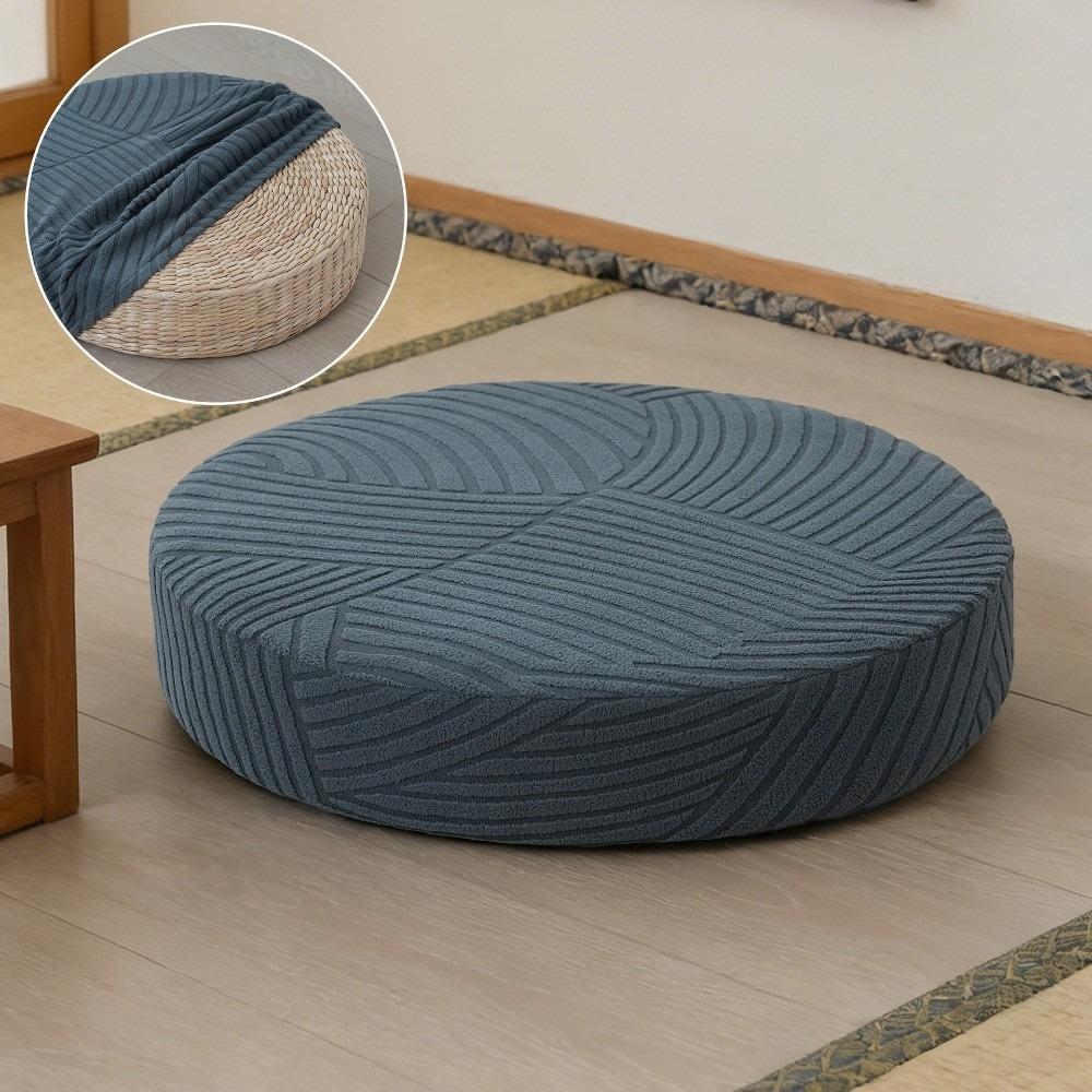 Round Chair Seat Slipcover Stretch Tatami Cushion Cover Durable Floor Cushion Cover Home Use