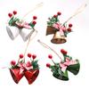 4pcs Xmas Double Bell Xmas Bell Ornament Xmas Tree Hanging Decoration for Home Party Decoration