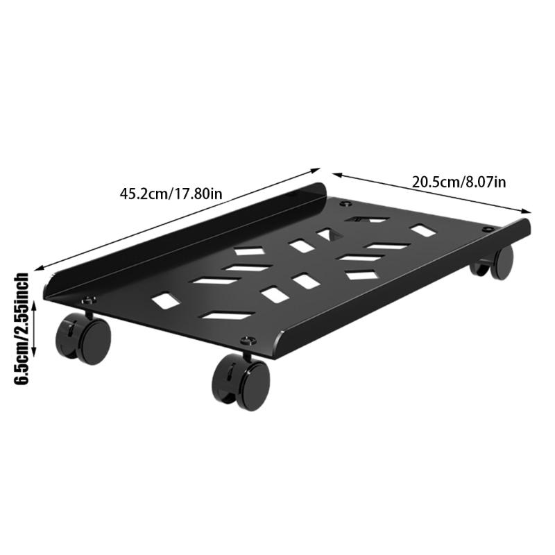 Мобильная подставка для ЦП для ПК Регулируемая подставка для компьютерного корпуса на 4 колесах Подставка для ЦП под стол для отвода тепла