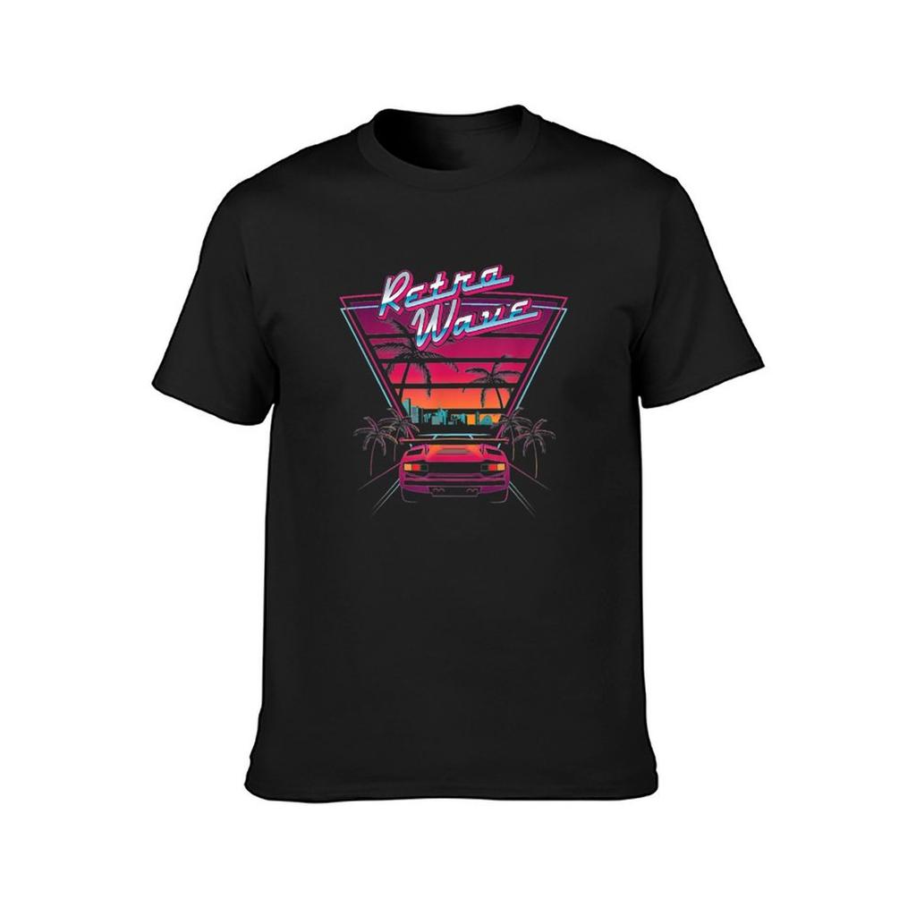 80s Vintage Retro Wave Synthwave Love Retro Wave Miami Beach T-Shirt summer tops shirts graphic tees Short sleeve tee men