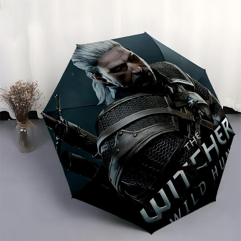 The Witcher 3, Wild Hunt Automatic Opening and Closing, 8 rib Structure Portable Umbrella, Suitable for Men and Women in All Seasons Perfec
