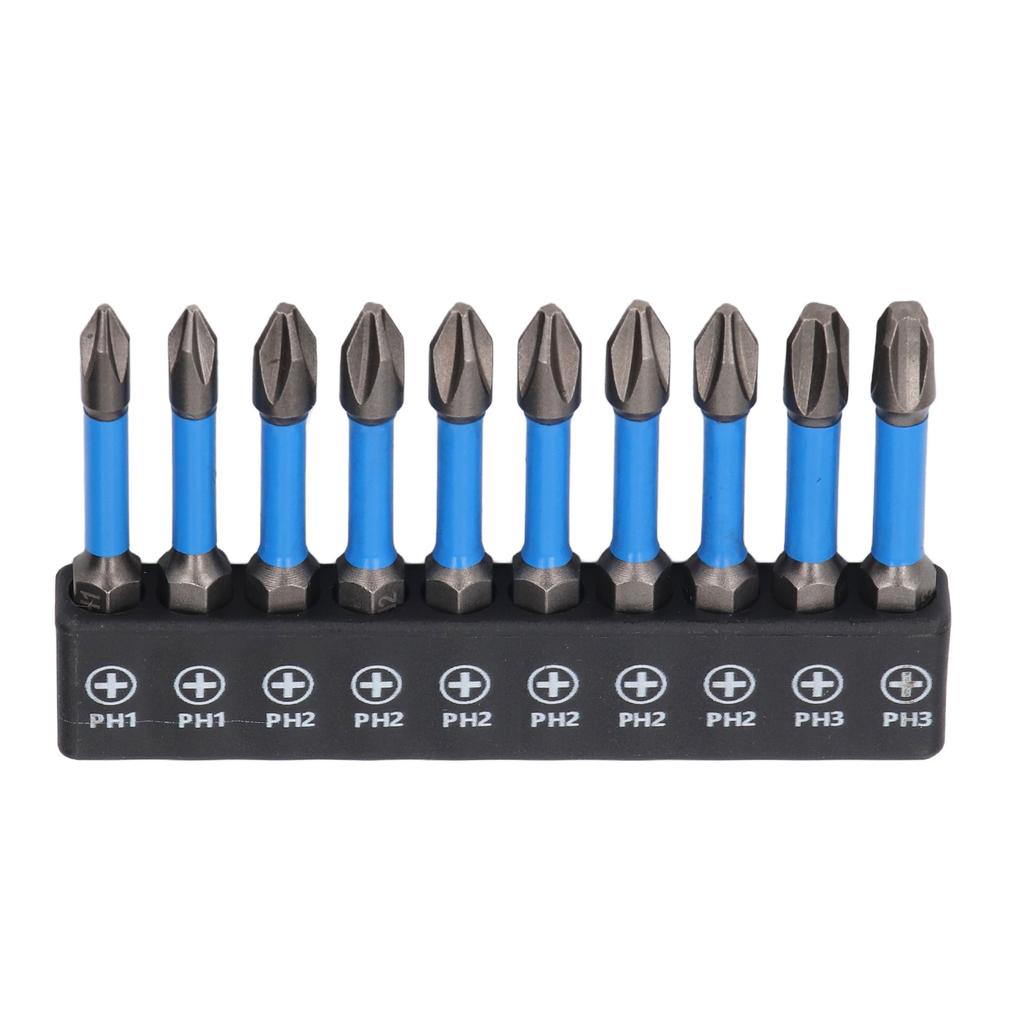 Набор из 10 магнитных бит для отвертки PH, электрические сверла PH1 PH2 PH3 2 дюйма 50 мм из стали S2 с 1/4 дюйма H