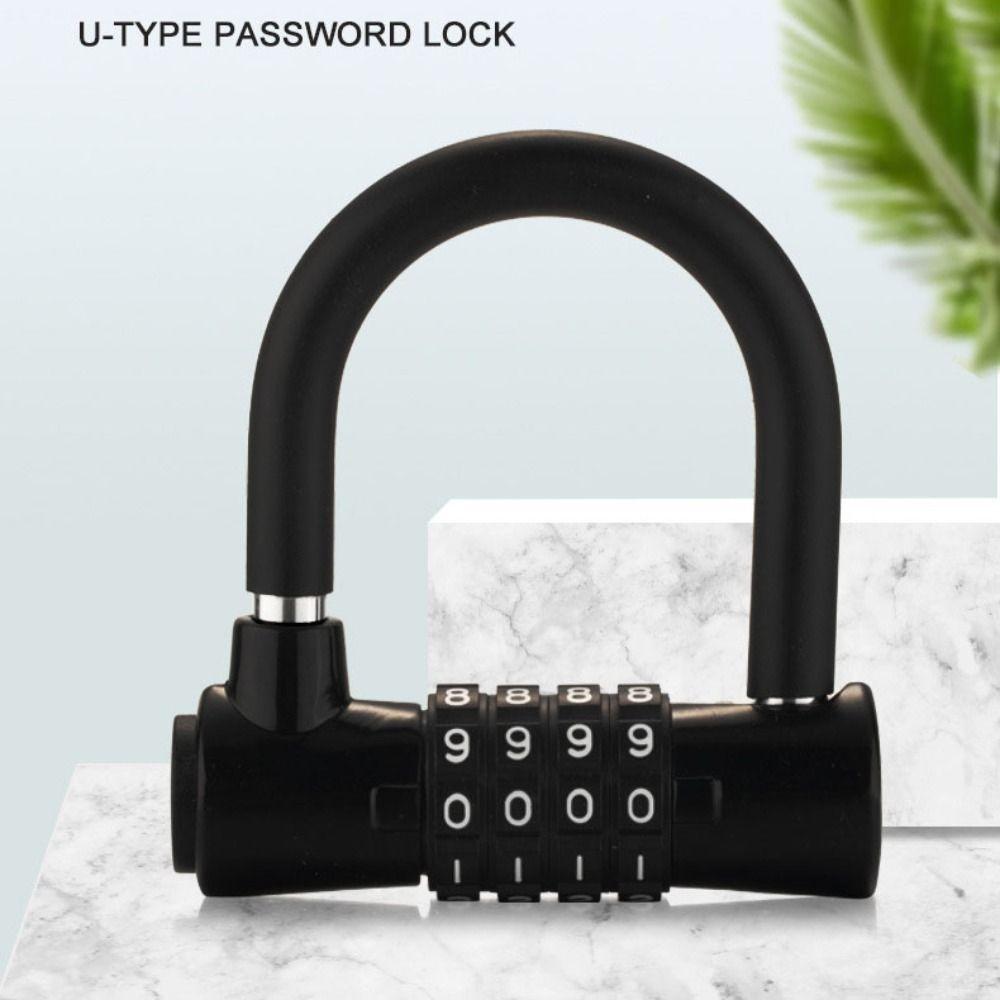 Anti Theft Password Padlock Security Bicycle Lock Portable U-shaped Password Lock File Cabinet