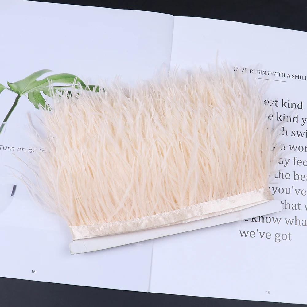 Перо1 метр Натуральные страусиные перья Отделка Лента 6-15 см для Юбки DIY Одежды Черный Белый Страусиные перья Свадебное Украшение