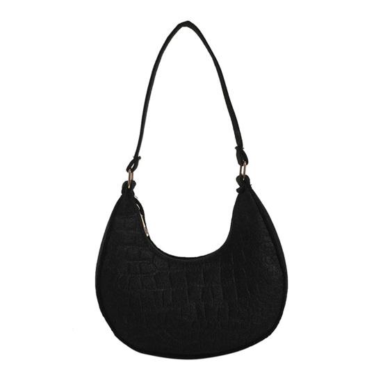 Women's Small Hobo Bag Retro Crescent Shoulder Bag Solid Color Felt Casual Phone Purse for Daily Outings Work Travel Parties