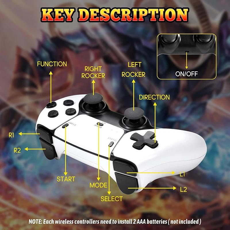 Игровая приставка 4K TV Stick, Ретро-видеоигровая консоль с 64 ГБ/30000+ встроенных игр, Беспроводной контроллер 2.4G, Plug & Play для HDTV