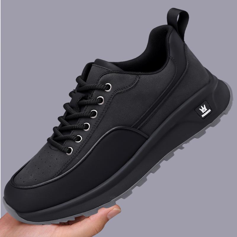 New Shoes for Men  Leather Casual Shoes Fashion Leisure Sport Shoes Street Cool Lace-up Leather Sneaker