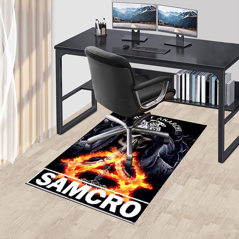 1pc Sons of Anarchy themed Office Carpet Chair Mats - durable polyester rug for home theater, office, dorm room decor - tA78
