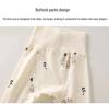 Детский весенне-осенний комплект нижнего белья с высокой талией для защиты живота - Раздельный топ без косточек и брюки
