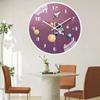 Creative Astronaut Children's Wall Clock Children's  Digital Simple Clock Creative Home Punch Clock Cartoon Free Bedroom Study