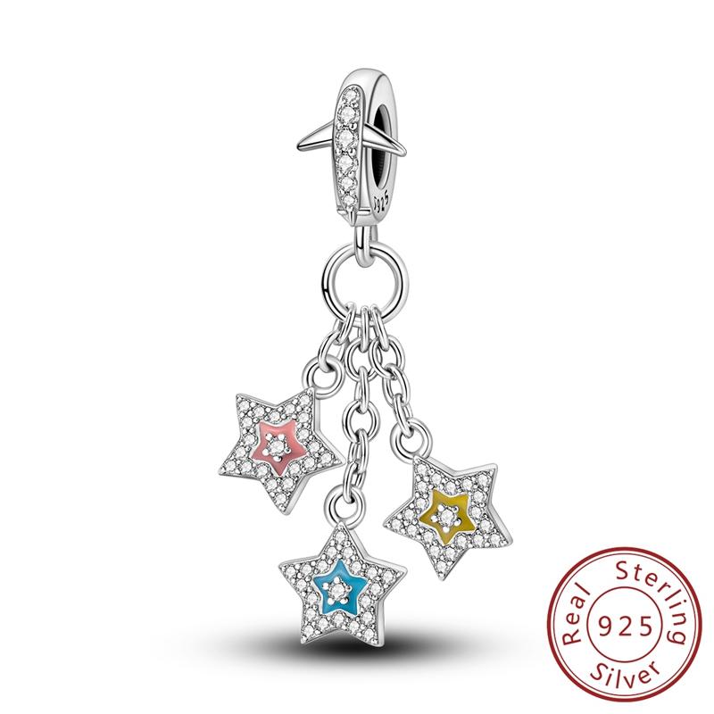 Настоящая медь Циркон Бабочка Дорожный кулон Шармы Бусины Подходят для оригинального колье-браслета Mula Женские украшения