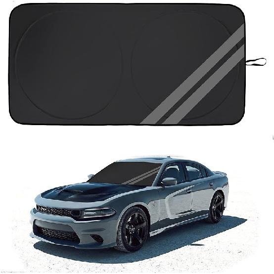 Front Windshield Sun Shade Fit For Dodge Charger Challenger Durango Journey Universal Fit To All Dodge Cars Foldable Sun Visor Protector Fit Dodge