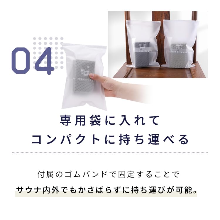 Пикниковый коврик-сиденье для сауны Totonoi Japan, Складной, Быстросохнущий, Термостойкий, Водонепроницаемый, (Темно-черный)