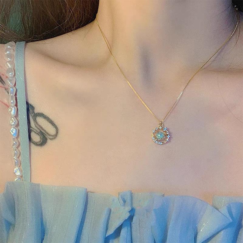 Золотого цвета винтажная фантазия планета космос астро шар Сатурн ожерелье для женщин глобус красочный кулон ювелирные изделия аксессуары