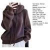 Women Sweater Pile Collar Drawstring Hooded Long Sleeve Knitting Tops Solid Color Casual Loose Fit Knitwear