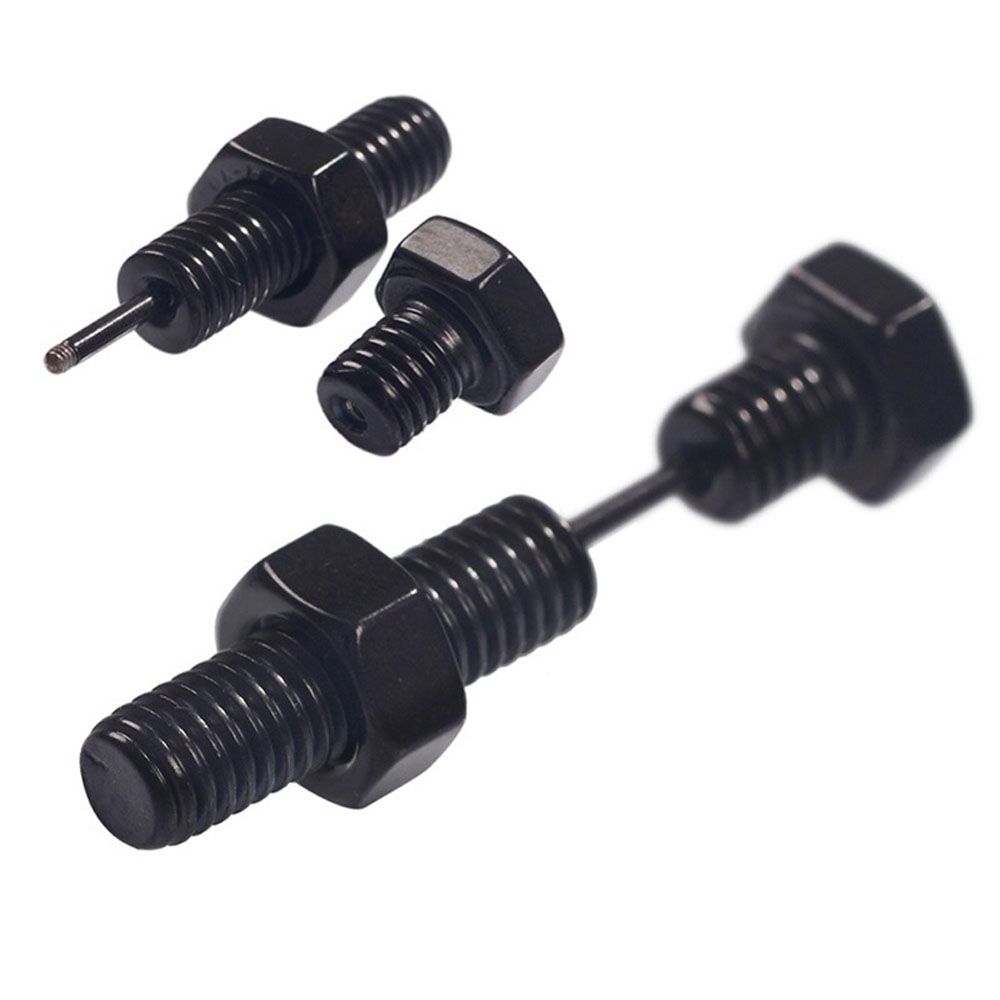 Steel Gift Screw Black Silver Color Piercing Jewelry Earrings Ear Studs Fashion Accessories