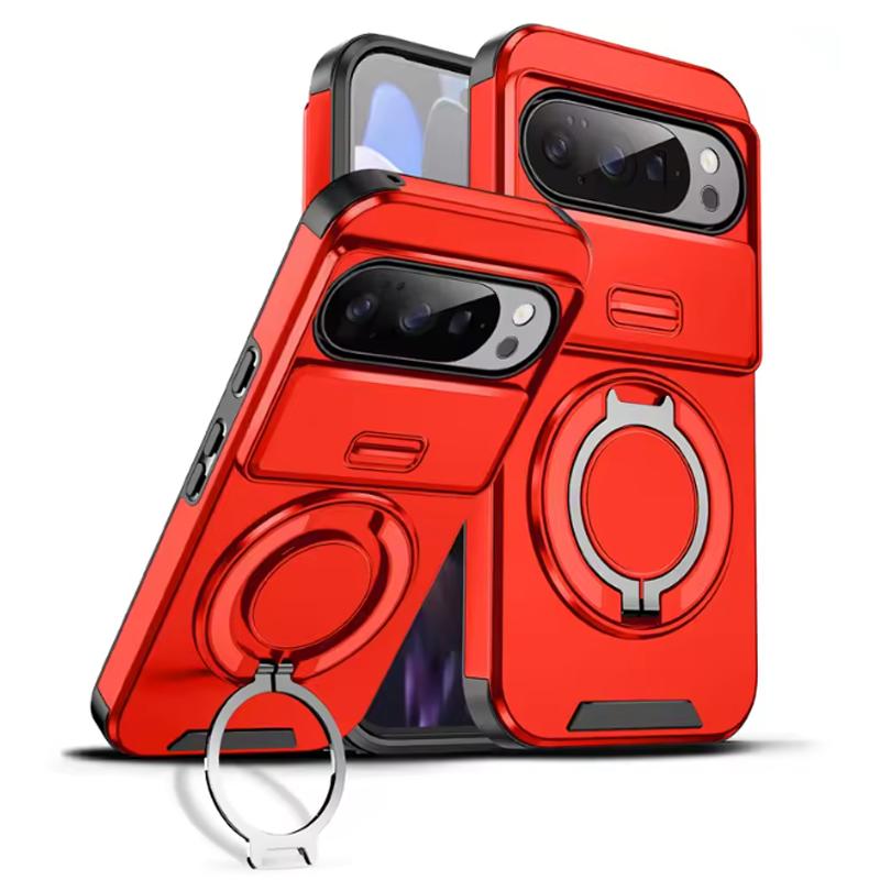 Чехол Armor Funda для Google Pixel 10 9 Pro XL 10Pro с магнитным кольцом-подставкой для Pixel 9A 8A 7 P Pixel 10A Чехол с защитой сдвижной линзы