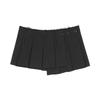 PEYOTE PLEATED MINI WRAP SKIRT / BLACK