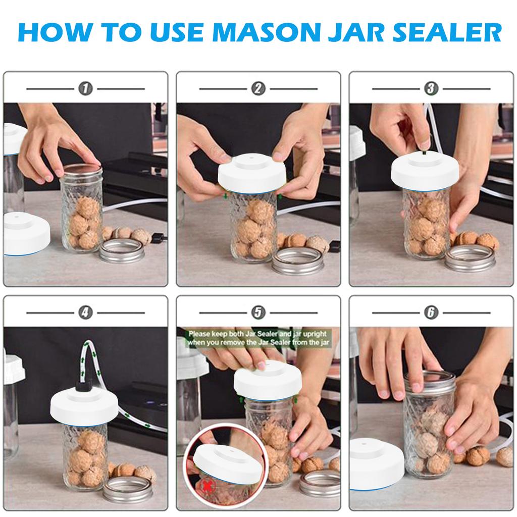 Комплект вакуумного упаковщика Mason Jar, портативная вакуумная упаковщица Mason Jar, упаковщик для консервных банок с ручным воздушным насосом, инструменты