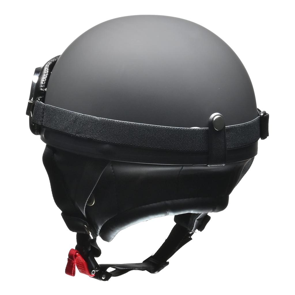 LEAD Motorcycle Helmet Half CROSS Vintage Matte Black LL CR-751 -