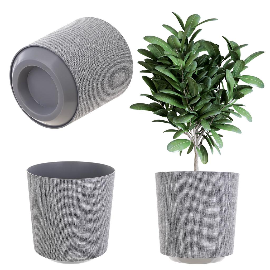 KADAX Doniczka Donica Na Kwiaty Osłonka Plastikowa Kwietnik 19cm Taupe