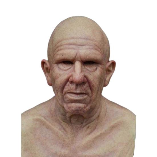 Полная голова Хэллоуин Страшный ужас Старик Резиновая крышка для лица Косплей Реквизит для вечеринки