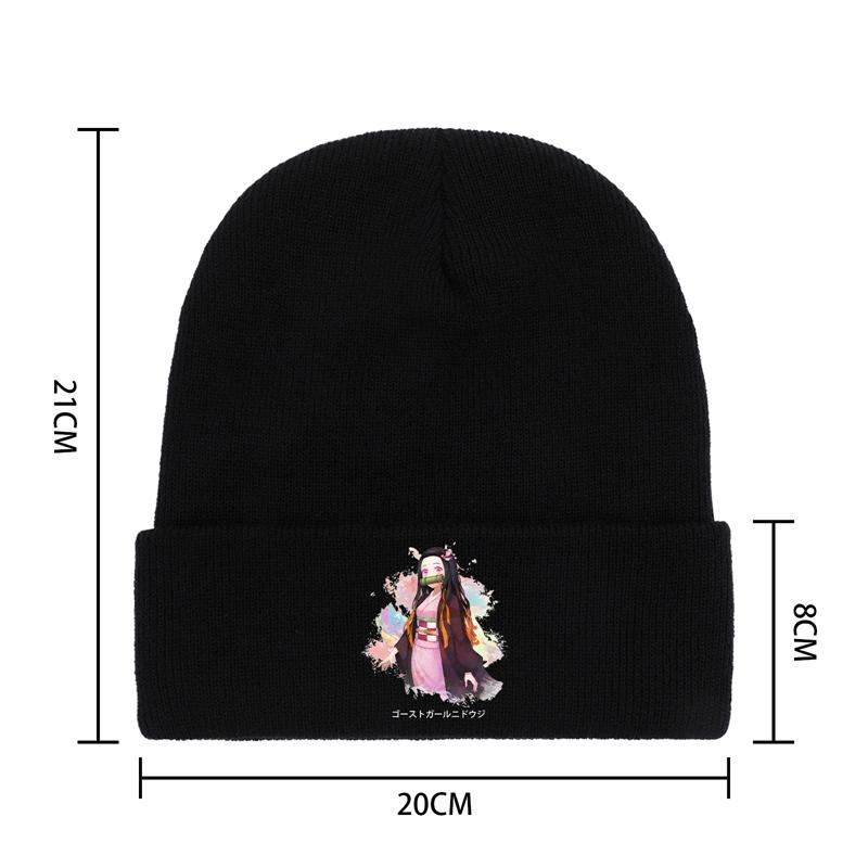 Вязаная шапка в стиле аниме для женщин, унисекс, шапки Skullies, зимняя шапка из полиэстера, камадо, незуко, Devil's Blade, повседневные шапки
