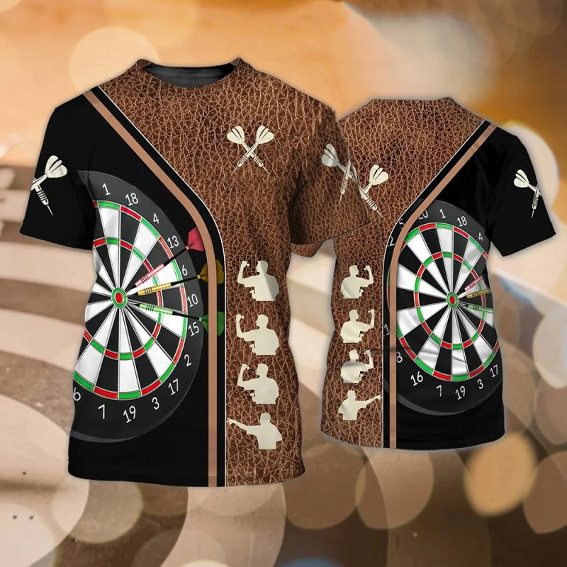 Disc Darts Sports T-shirt Men's Clothing Round Neck Short Sleeves T Shirts 3D Printed Cool Graphics Outdoor Casual Fashion Tees