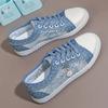 Fashion 2024 Summer Women's Sneakers Casual Mesh Canvas Shoes Breathable Walking Hollow Low Top Vulcanized Shoes Footwear Flat Tennis