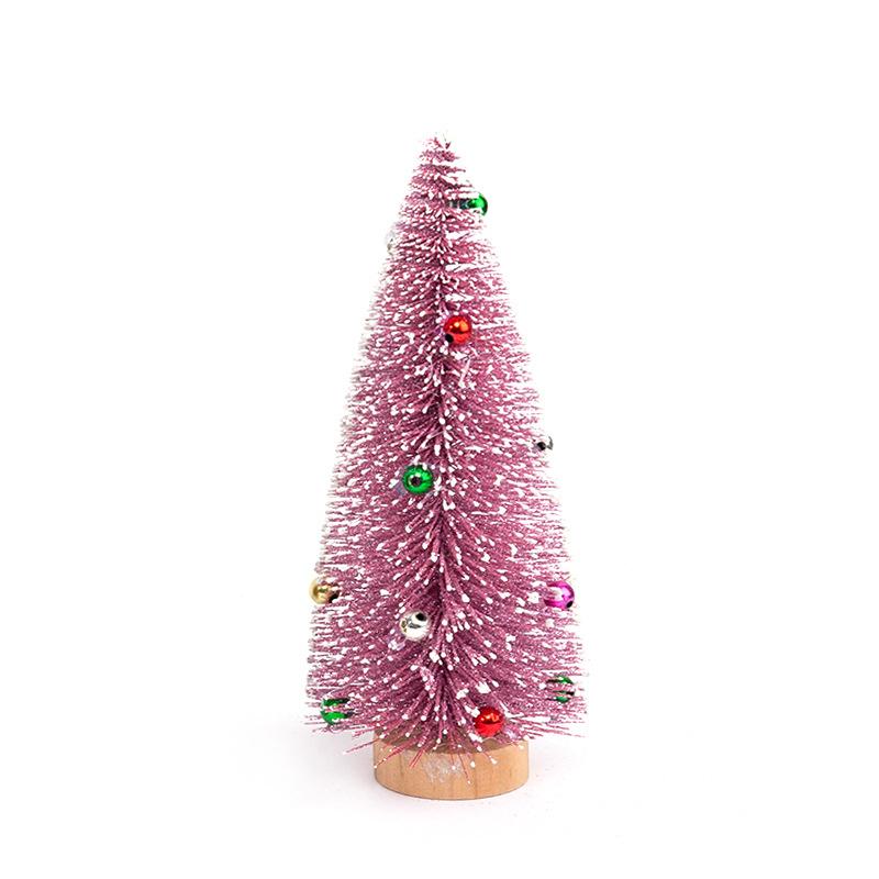Desktop Decoration Small Pine Tree Snow Frost Colorful Pine Needle Powdered Mini Christmas Tree