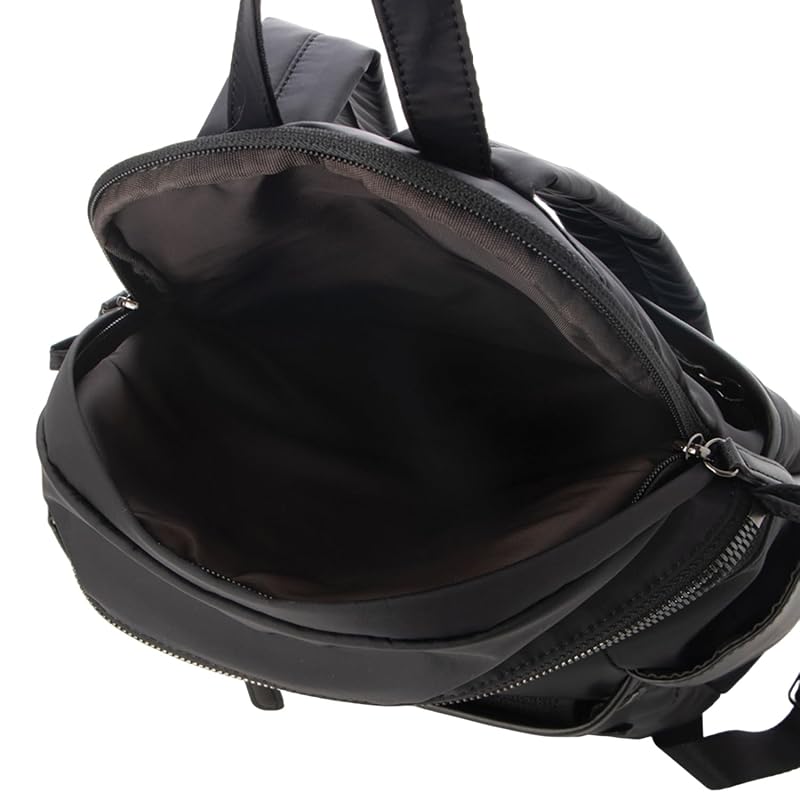 [Isaac] backpack [Nylon taffeta x recycled leather] daily mini backpack ladies 2002705 Dark gray (15)