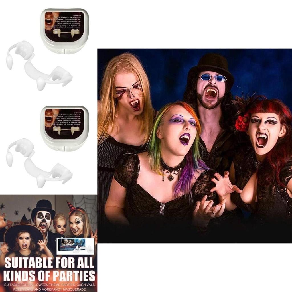 Хэллоуин Вампирские Клыки Зубы Реалистичные И Многоразовые С Коробкой Для Хранения