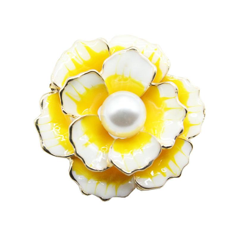 Капающий цветок камелии жемчуг бриллиантовая брошь булавка окрашенный сплав брошь аксессуары