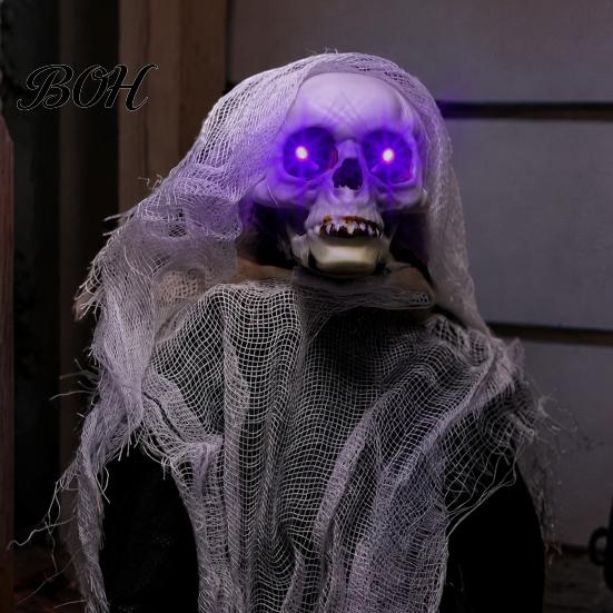 Indoor Outdoor Festive Decor 6Pcs Halloween LED Glowing Eyes with Timer And Remote, Light Up Purple for Pumpkins Skeleton Eyes, Horror DIY Masques,