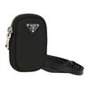 Prada Triangular logo handbag fabric shoulder bag unisex couple style black