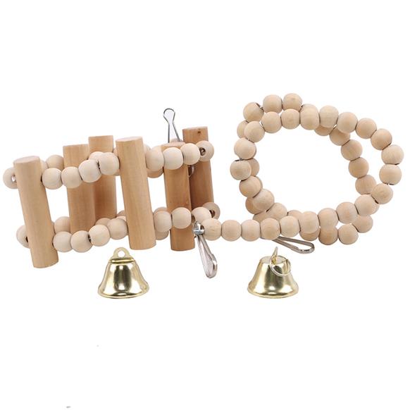 CDOY Практический продукт, набор из 8 предметов, игрушка-попугай, игрушка-птица, бревно, качели, лестница, деревянные бусины, винтовая лестница