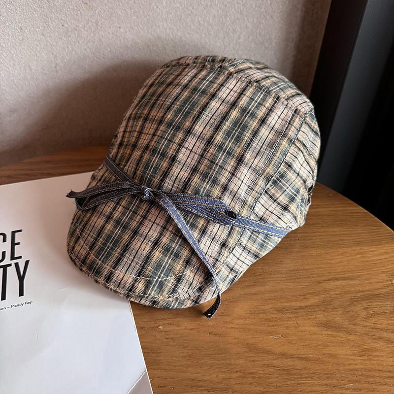 Cap Unique Checkered Women Fashion Beret With Breathable Fabric For Use Daily