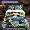 Personalized 3Pcs Bedding SetBlue Lock Custom Text Duvet Cover Pillowcase Set Bedroom Gift