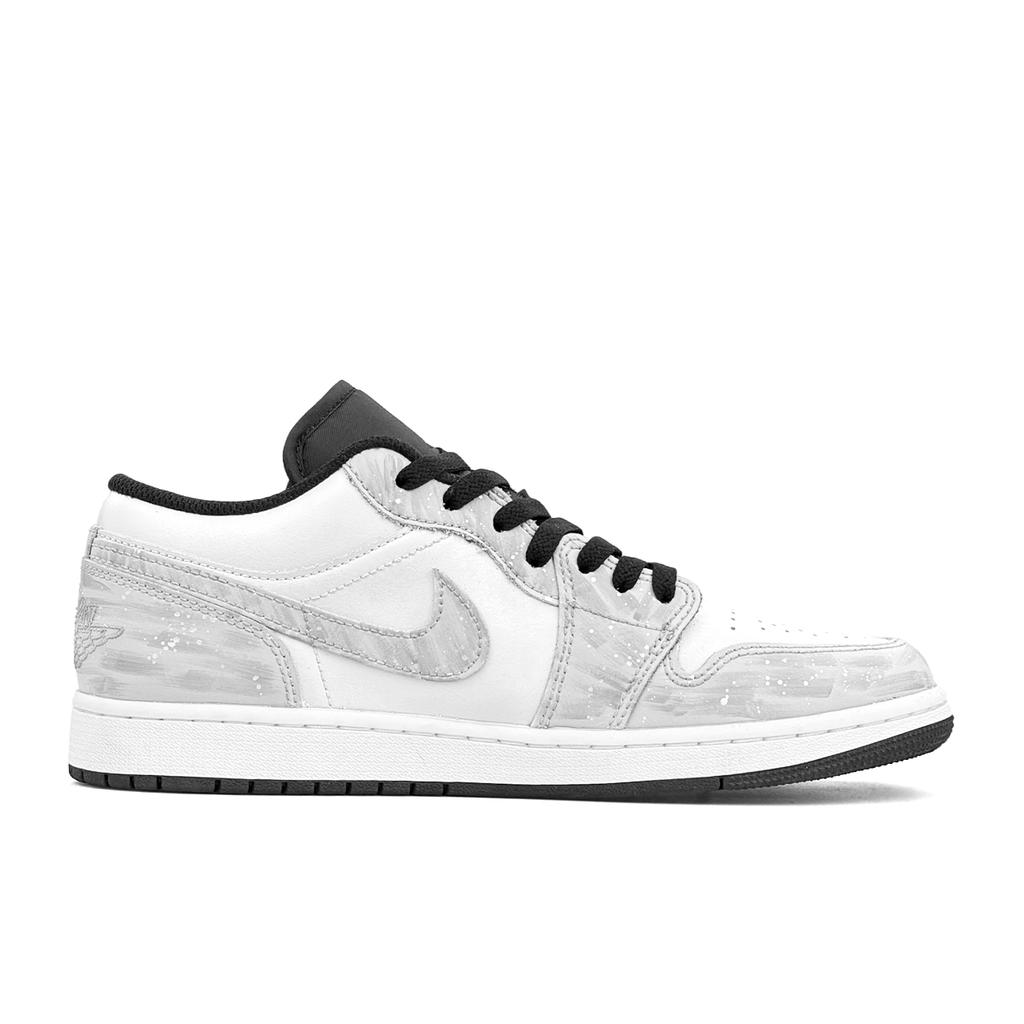 Jordan Air Jordan 1 Abrasion Resistant Abrasion Resistant Low top Vintage Basketball Shoes Unisex Gray White 553558-081(Team1626-)